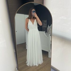 lulus maxi white 🤍 dress with lace back